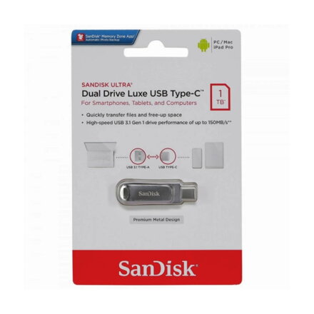SanDisk Ultra Dual Drive Luxe 1TB USB kľúč Type-C 400 MB/s