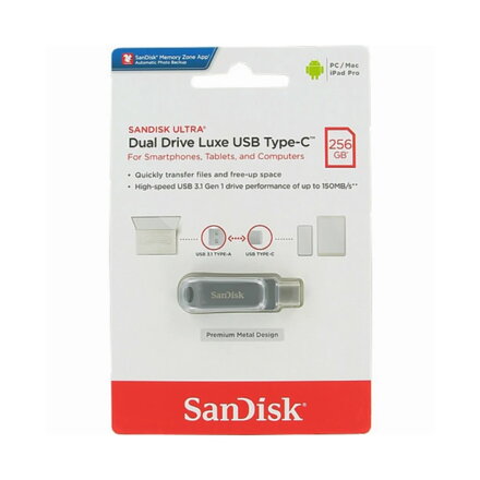 SanDisk Ultra Dual Drive Luxe 256 GB USB kľúč Type-C 400 MB/s