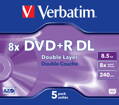 Verbatim DVD+DL 8x Jewel Case  1ks