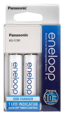 Panasonic Eneloop Charger USB+2AA, 1900mAh