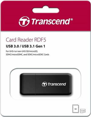 Transcend RDF5K externá čítačka pamäťových kariet USB 3.2 Gen 1 (USB 3.0) čierna