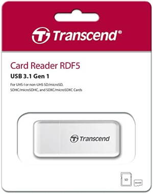 Transcend RDF5R externá čítačka pamäťových kariet USB 3.2 Gen 1 (USB 3.0) biela