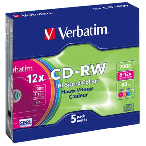 Verbatim CD-RW 12x Slim Colour
