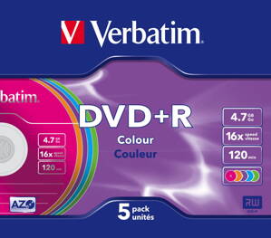 Verbatim DVD+R 16x Colour Slim 5