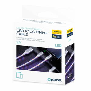 PLATINET USB - Lightning kabel 1m 2A LED  45737