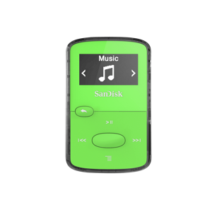 Sandisk CLip Jam MP3 prehrávač 8GB, microSDHC, Radio FM, zelený