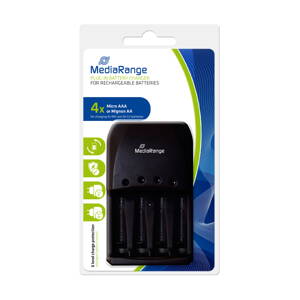 MediaRange Plug-in charger, for rechargeable Ni-MH and Ni-Cd AA,AAA 2 slots 