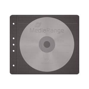 MediaRange Fleece sleeves for 2 discs Black *50pcs