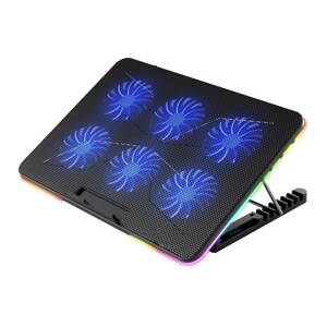 VARR GAMING COOLER PAD LED BREATHING 6 FANS BLACK