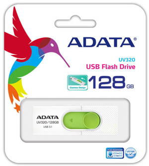 Adata Flash Drive UV320, 128GB, USB 3.1, green-white