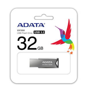 Adata  Flash Drive  UV350  32GB USB 3.1 silver (nyomtatható)