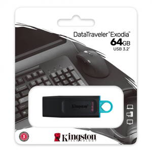KINGSTON 64GB USB 3.2 Gen 1 DataTraveler Exodia Black + Teal