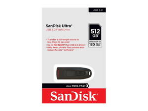 Sandisk flashdrive ULTRA 512GB USB 3.0 (130 MB_s)