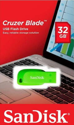 SanDisk Cruzer BLADE 32GB USB 2.0 flashdisk GREEN