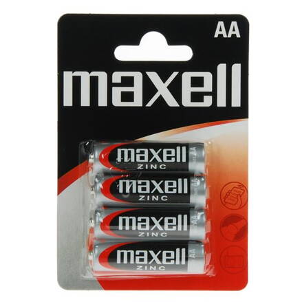 Maxell Zinc R6 AA Blister 4 PK