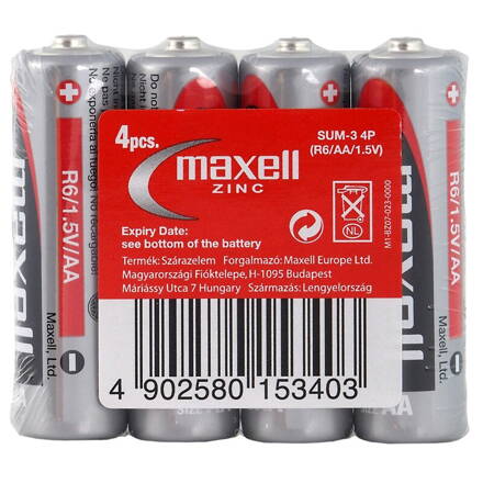 MAXELL Cink R6 AA Shrink 4PK