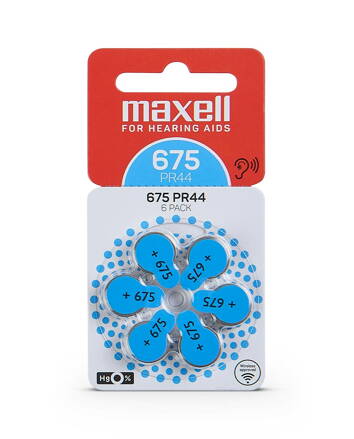 Maxell PR44 (675) sluchové batérie zinkové 1,45V  6 ks