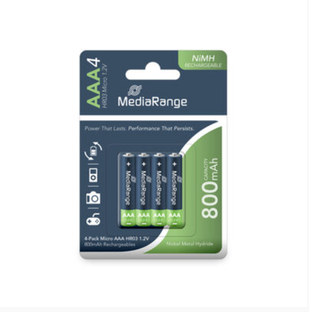 MediaRange nabíjacie batérie AAA NiMH 800mAh