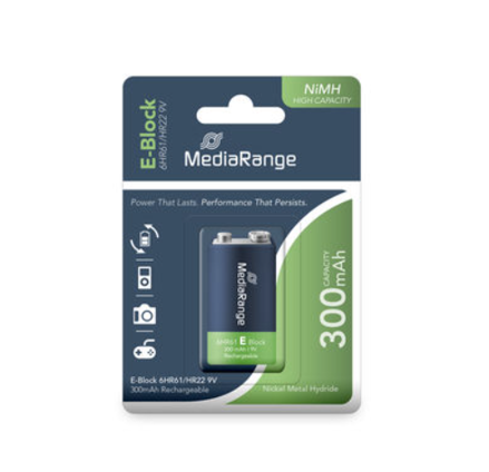 MediaRange nabíjacia batéria NiMH 9V 300mAh 