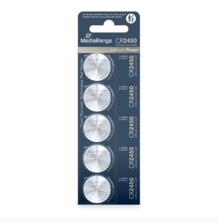 Mediarange Lítiové batérie CR2450, 5PK