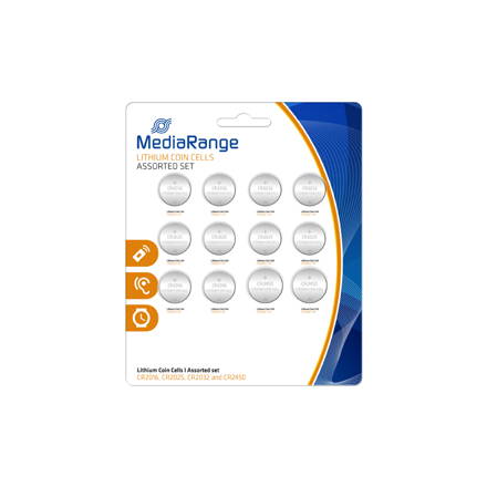 Mediarange Battery Lithium Coin Cells, Assorted set, 12PK