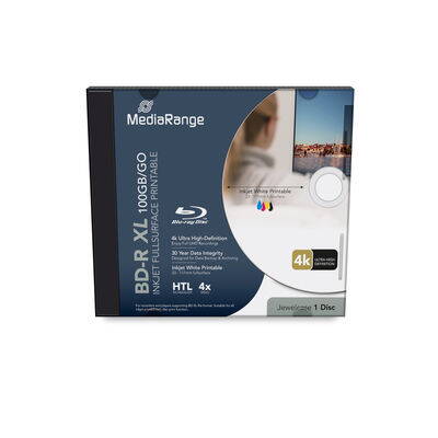 MEDIARANGE BD-R XL 100GB Wide Inkjet Printable 4x, 1ks