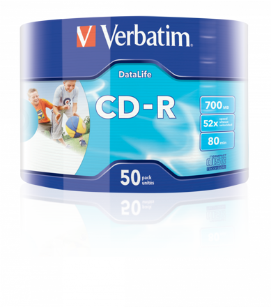 VERBATIM CD-R 700MB 52X potlačiteľný Shrink 50  