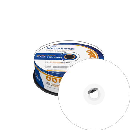 MediaRange DVD+R 16X Printable Cake 25 