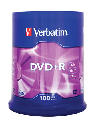 Verbatim DVD+R 16X 4,7GB Cake 100