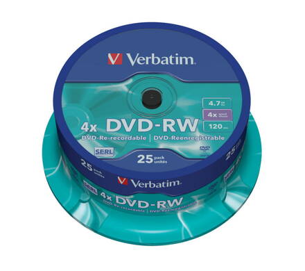 Verbatim DVD-RW 4x Matt Silver Cake 25