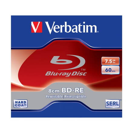 VERBATIM BLURAY BD-RE 8cm SL 7.5GB 2X  (PREPISOVATEĽNÝ) 1 KS