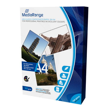 Mediarange Paper A4 PH. H.Glossy 160G,(100)