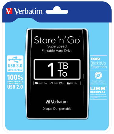 Verbatim HDD Store 'n' Go 1 TB 2,5" USB 3.0 Black