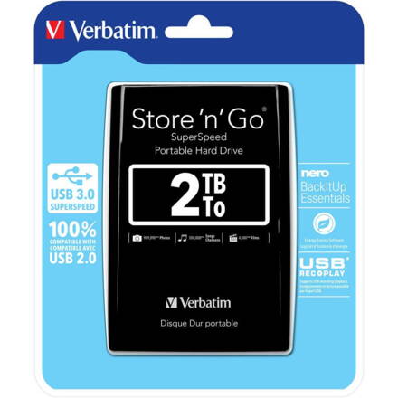 Verbatim HDD 2 TB 2,5" USB 3.0 Black