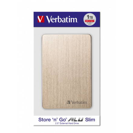 Verbatim HDD 2.5" 1TB USB 3.2/USB-C Gen 1 ALU Slim gold
