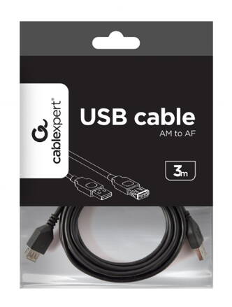 Gembird USB 2.0 hosszabbító kábel AM - AF 3m