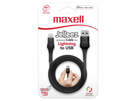 Maxell USB - LIGHTNING JELLEZ CABLE 1,2m  Black