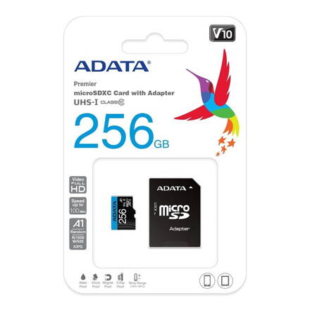 ADATA MicroSDXC 256GB UHS-I 100/25MB/s + adapter