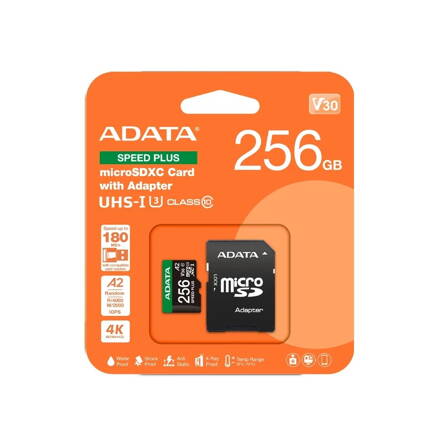 ADATA Speed Plus MicroSDXC 256GB UHS-I U3 V30 A2 + adapter 180/160 MB/s