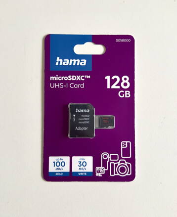 HAMA microSDXC 128 GB UHS Speed Class 3 UHS-I 100/30 MB/s + adpatér