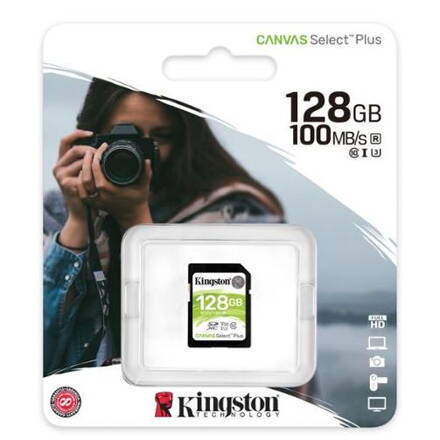 Kingston 128GB  SDXC Canvas Select Plus U1 V10 CL10 100/85 MB/s 