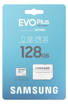 Samsung EVO Plus Micro SDXC 128GB + adaptér UHS-I U3  Class 10 160 MB/s
