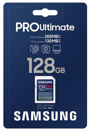 Samsung SDXC PRO Ultimate 128GB CLASS 10 UHS-I U3 V30 200/130 MB/s 