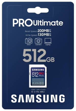Samsung SDXC PRO Ultimate 512GB CLASS 10 UHS-I U3 V30 200/130 MB/s 