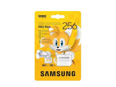 SAMSUNG PRO Plus microSDXC 256GB Sonic the Hedgehog + adapter class 10 UHS-I U3 A2 V30 180/130 MB/s 