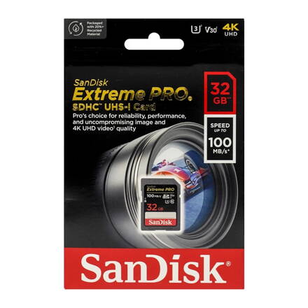 SanDisk Extreme PRO 32GB SDHC pamäťová karta class 10  UHS-I U3 V30 100/90 MB/s 