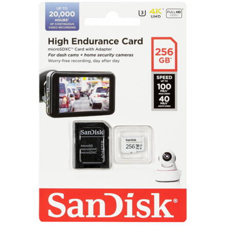 SanDisk High Endurance microSDXC 256GB + adaptér