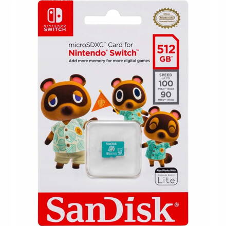 SanDisk Nintendo Switch 512GB microSDXC pamäťová karta 100/90MB/s A1 C10 V30 UHS-1 U3