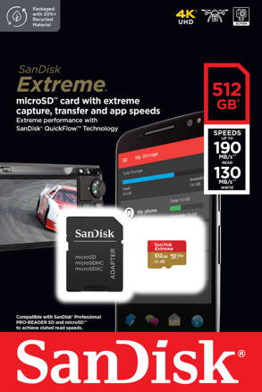  SanDisk Extreme microSDXC 512GB 190MB/s + adapter