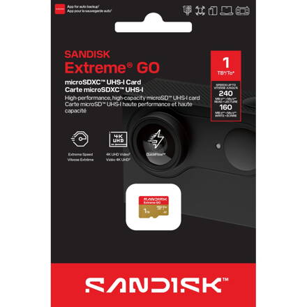 SanDisk Extreme GO microSDXC 1TB (UHS-I, 240MB/s / W160MB/s, 5K)